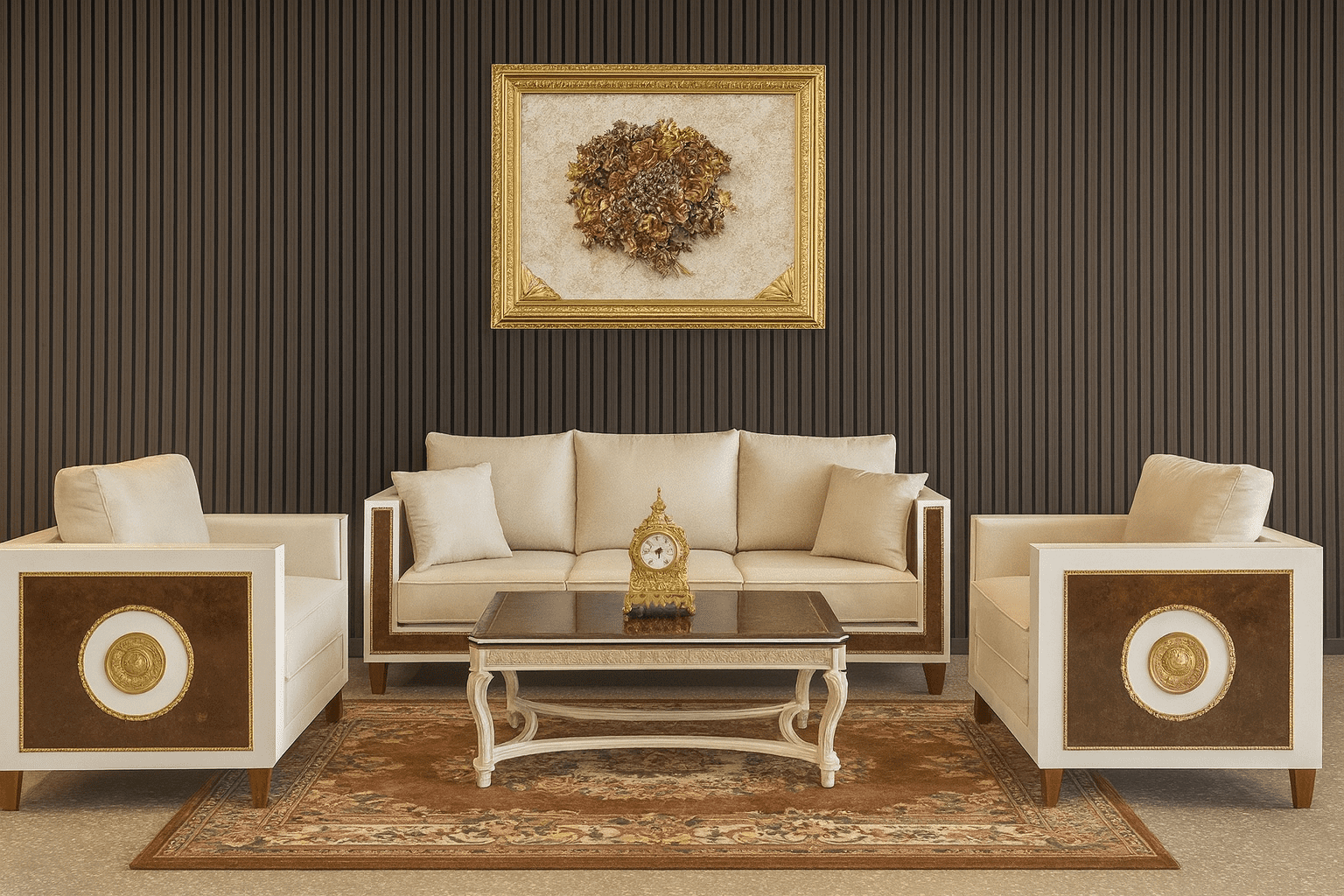 The Lucente Living Room in Gilded Gold