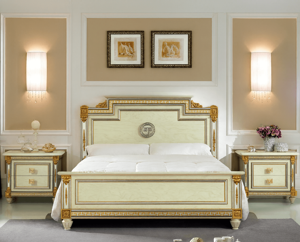 Gianni Italian Bedroom in Gold Leaf
